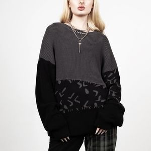 Disturbia Abstract Longline Sweater
